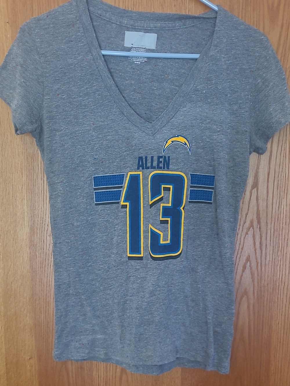 Women's Gray Allen #13 Chargers Tee
